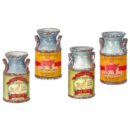 - Farm Fresh 4 Pc. Small and Large Milk Jug Decor Set