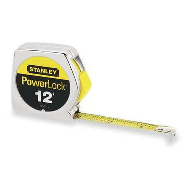 Cinta métrica STANLEY, hoja de 12 pies/3,6 m, 19 mm, SAE, con marcas de pernos