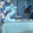 thumbnail image 3 of 40 inch Number 2 Balloon with Bow Blue Happy Birthday Aluminum Film Jumbo Number Balloon for Boys Girls Birthday Decorations Party Supplies (Blue Number 2), 3 of 14