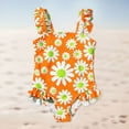 thumbnail image 2 of TOWED22 Girls Swimsuits Kids Bathing Suit One Piece Swimwear with UPF 50+ Cute Orange,4-5 Y, 2 of 5