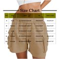 thumbnail image 3 of Ndbuld Womens Short Shorts for Women Women's Fashion Solid Color Elastic Waist Drawstring Pocket Shorts Army Green S, 3 of 7