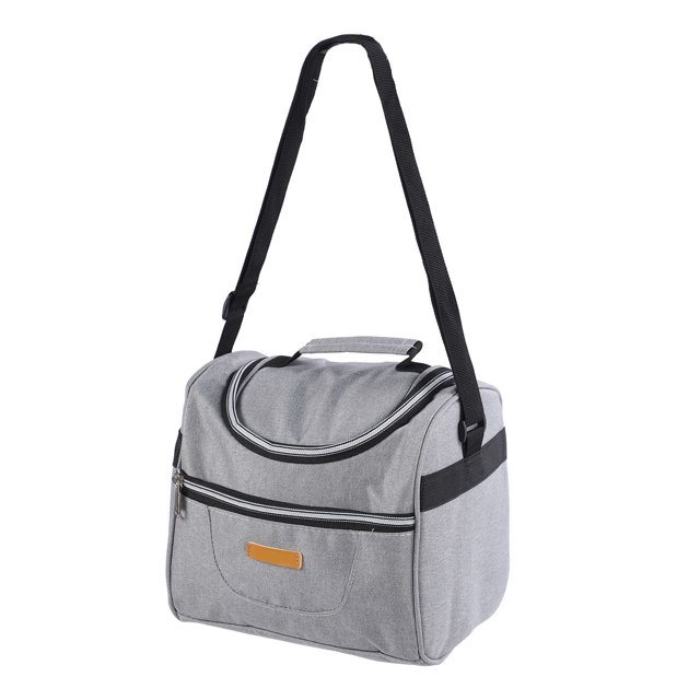 Bolsa de almuerzo para niños Bolsa de almuerzo aislada Bolsillos con cremallera Bolsa de comida térmica para niñas Niños Adultos Hombres Mujeres Oficina Escuela Gris