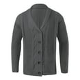 thumbnail image 4 of RMGVDSD Mens Cardigan Sweater Men's Sweater Coat Casual Button Knit Cardigan Open Front Sweater Jacket With Shawl Collar Stylish Tops Dailywear Leisure Comfy Sweaters, 4 of 5