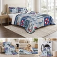 68x98in Quilt Bedding Set, Nautical Anchor Swim Rings Compass ...