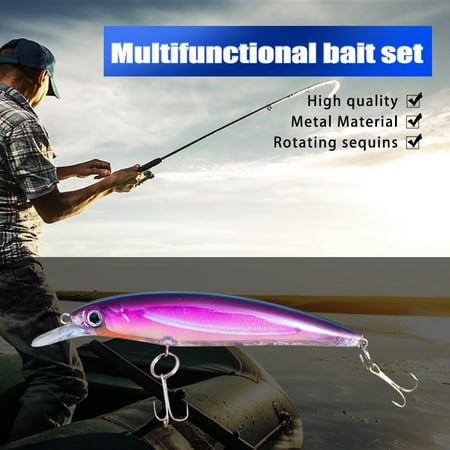 

Herrnalise Set Bait Fake Bait Sequined Soft Bait Cocked Mouth Bait Set