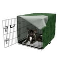 thumbnail image 5 of Jungle Foliage Dog Crate Cover, Simplistic Continuous Palm Leaves in Green Monochrome, Easy to Use Pet Kennel Cover Small Dogs Puppies Kittens, 7 Sizes, Green Apple Green, by Ambesonne, 5 of 6