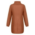 thumbnail image 5 of Ediodpoh Women Fashion Casual Solid Long Sleeve Sweater Dress Turtleneck Sweater Dress Pullover for Winter Orange S, 5 of 6