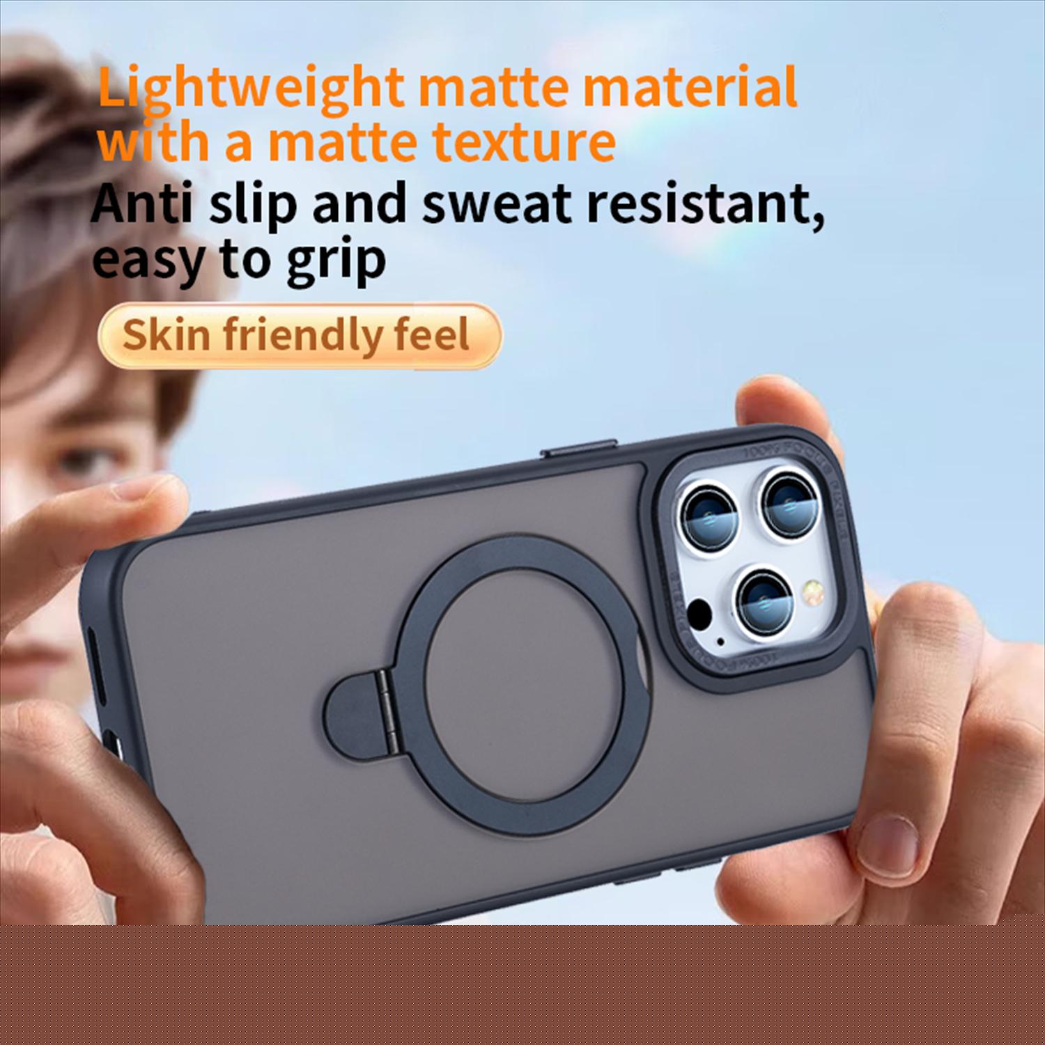 thumbnail image 4 of llytechgroup Magnetic Case for iPhone 14 Pro, Built-in Ring Holder Kickstand Support Wireless Charging Slim Fit Shockproof Protective Back Cover Bumper for iPhone 14 Pro, Darkgreen, 4 of 5