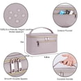 thumbnail image 6 of Travel Makeup Bag, Portable Cosmetic Bags Make Up Organizer for Women with Handle, Men Toiletry bag for Brushes, PU Leather, for Gift, Purple, 6 of 8