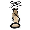 thumbnail image 2 of BLISSFUL STEP Women's Open Toe Kitten Heel Lace Up Sandals, 2 of 7