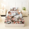 thumbnail image 3 of Manfei Cute Cat Twin Fitted Sheet, Cartoon Kitten Animal Bedding, Pink White, 2-Piece, 1 Fitted Sheet and 1 Pillowcase, 3 of 6