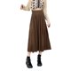 thumbnail image 3 of Txlixc Falda plisada de terciopelo para mujeres casual color sólido falda elástica de cintura a larga en otoño, adecuada para usar en la calle Txlixc moda, 3 of 9