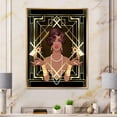 thumbnail image 3 of Designart Retro Women In Golden Art Deco Geometrics I FLOAT FRAME WALL ART, 3 of 4