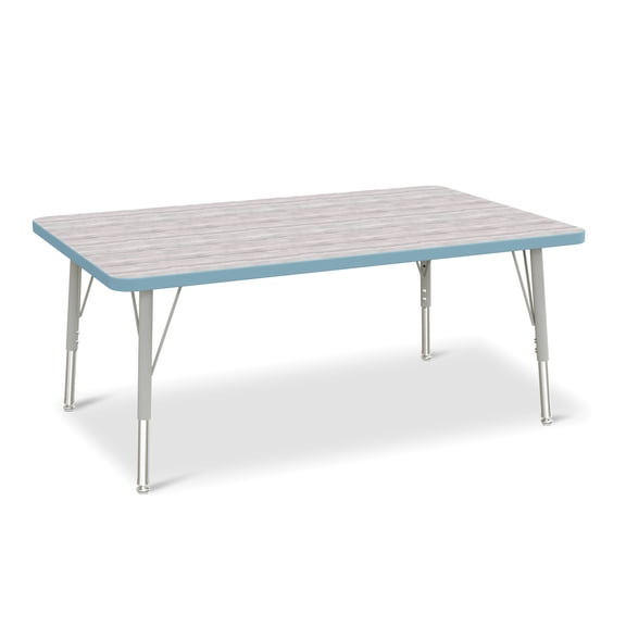 Rectangle Activity Table - 30" X 48", E-height - Driftwood Gray/Coastal Blue/Gray