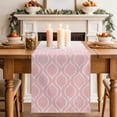 thumbnail image 3 of Table Runner Pink Morocco Table Runners Ombre Geometric Lines Pattern Cotton Linen Dresser Scarf Kitchen Dining Table Decor for Home Dinner Party Decor 13x36 Inch, 3 of 9