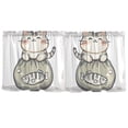 thumbnail image 7 of Yayeee Kitchen Curtains Tier Set of 2 Light Filtering 57"x24" Over Sink Window Panels, Green Cute Cat, 7 of 7