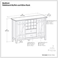 thumbnail image 6 of Simpli Home Bedford 54 inch Wide Solid Wood Transitional Sideboard Buffet and Wine Rack in White, 6 of 9
