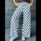 thumbnail image 4 of Pantalones Casuales A Cuadros para Mujer, Cintura Elástica, Cómodos, Holgados, de Pierna y con Bolsillos Azul Mar XL, 4 of 7
