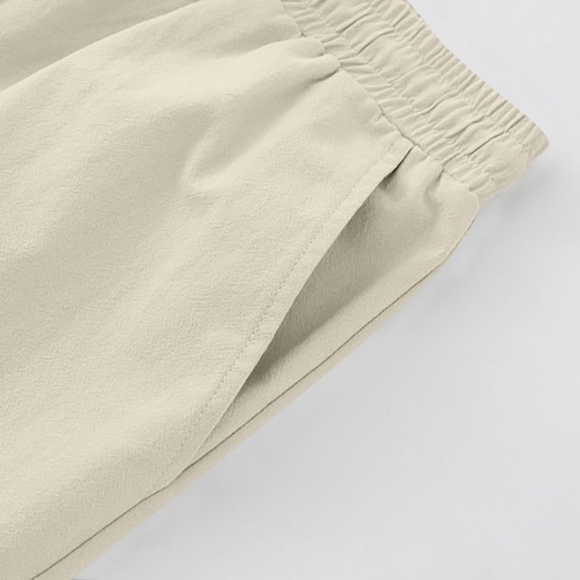 Kovlvoll Men's Shorts Summer Casual Plus Size Drawstring Elastic Waist Solid Color Half Pants with Pockets