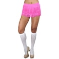 thumbnail image 4 of ToBeInStyle Women's Fringed Mini Skirt With Lame Waist Band - Hot Pink, 4 of 7