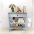 thumbnail image 2 of Kinbor Wood Console Table with Drawer and Storage Shelf Accent, Gray, 2 of 8