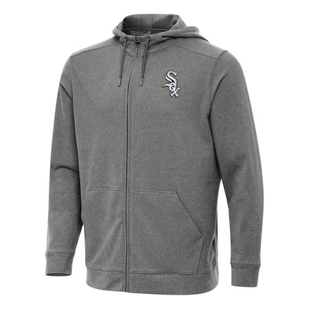 Men s Antigua Heather Black Chicago White Sox Effortless Full-Zip Hooded Jacket