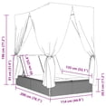 thumbnail image 2 of vidaXL Double Patio Sun Lounger with Roof and Curtains Brown Poly Rattan, 2 of 6