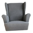 thumbnail image 4 of Removable Elastic Spandex Armchair -piece Wing back Couch Recliner Gray, 4 of 10