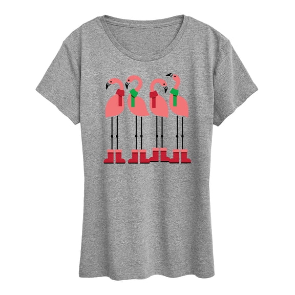 Instant Message - Winter Flamingos Short Sleeve Graphic T-Shirt