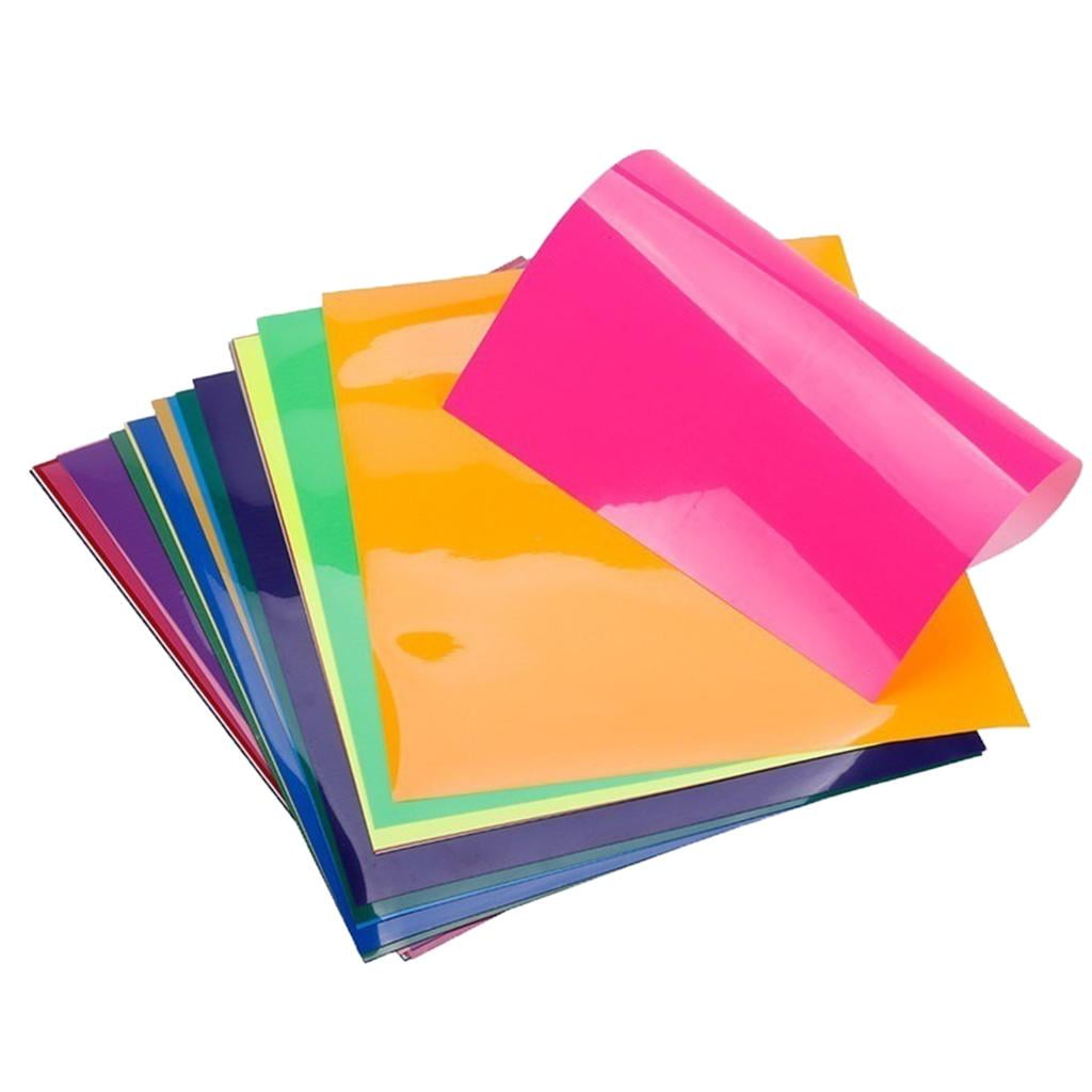 GUOOL 11Pieces PU Heat Transfer (HTV) Colored Printable HTV Heat Press for Other Fabrics Leather Pape , Easy to Cut, & Press