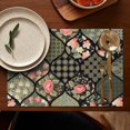 thumbnail image 4 of Pioneer Flower Floral Print Pattern Summer Placemats Table Placemats Set Of 6-Linen Kitchen Washable Placemats Table Mats 12x18 Inch Non-Slip Heat Resistant, 4 of 5