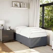 vidaXL Bed Frame Dark Gray Velvet (100% polyester), plywood, engineered wood
