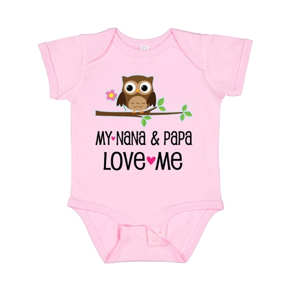 Inktastic Nana and Papa Love Me Baby Girl Girls Baby Bodysuit
