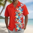 thumbnail image 2 of IWRICH Men's Tropical Floral Printed Shirts Plus Size Button down Summer T Shirts Camp Collared Casual Fashion Vacation Tops Red XL, 2 of 4