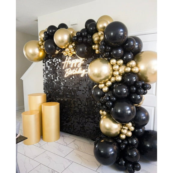 DIY Black Gold Garland Kit, Birthday, Anniversary, Graduation, New Year's Eve, Bachelorette