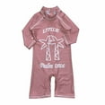 thumbnail image 3 of Charella Baby Boys Girls One Piece Swimsuit Zipper Cute Printed Long-sleeved Swimwear Surfing Bathing Suit Pink 07,9-12 Months, 3 of 5