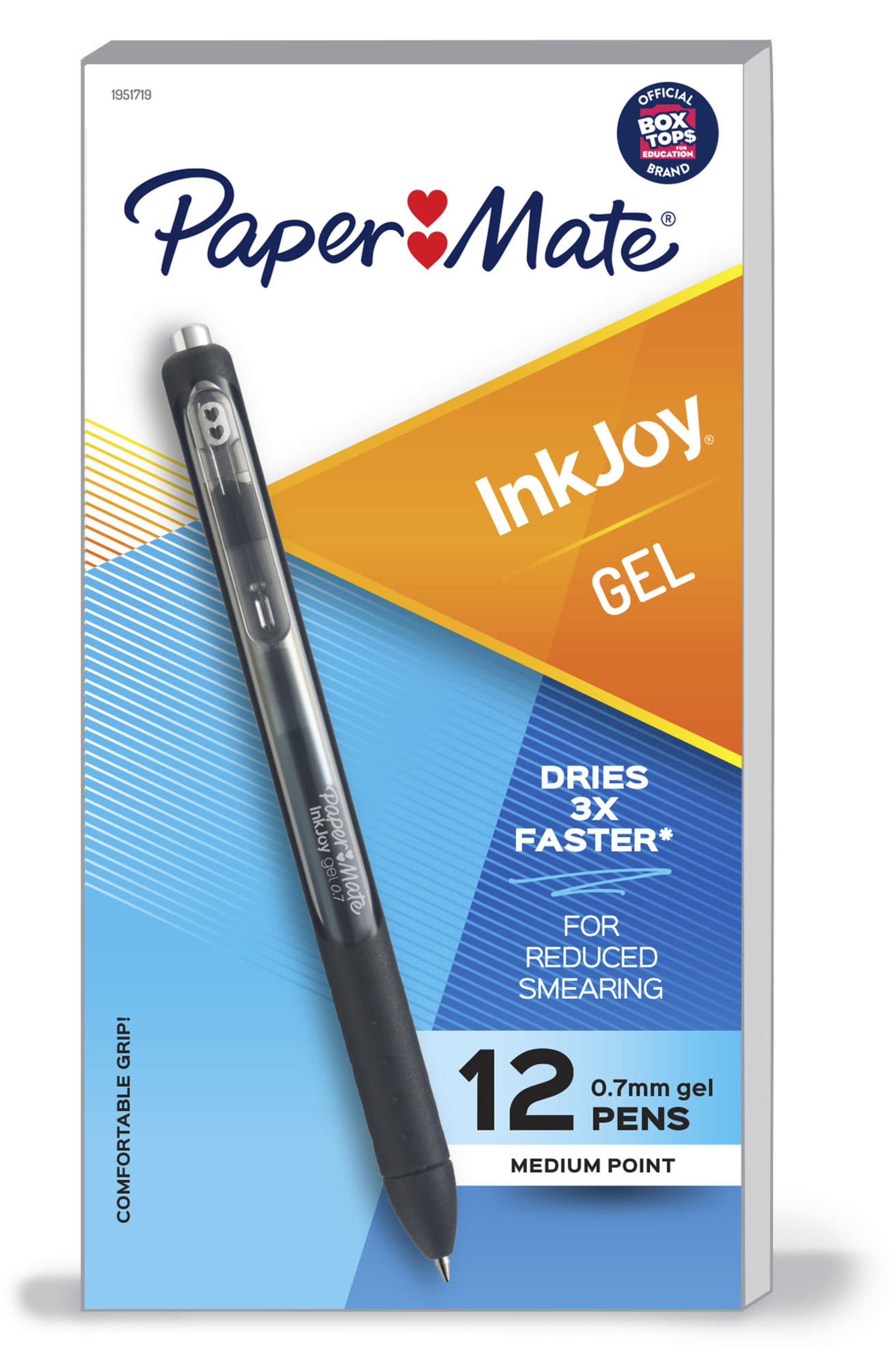 Paper Mate InkJoy Gel Pens, Medium Point, Black, 12 Count