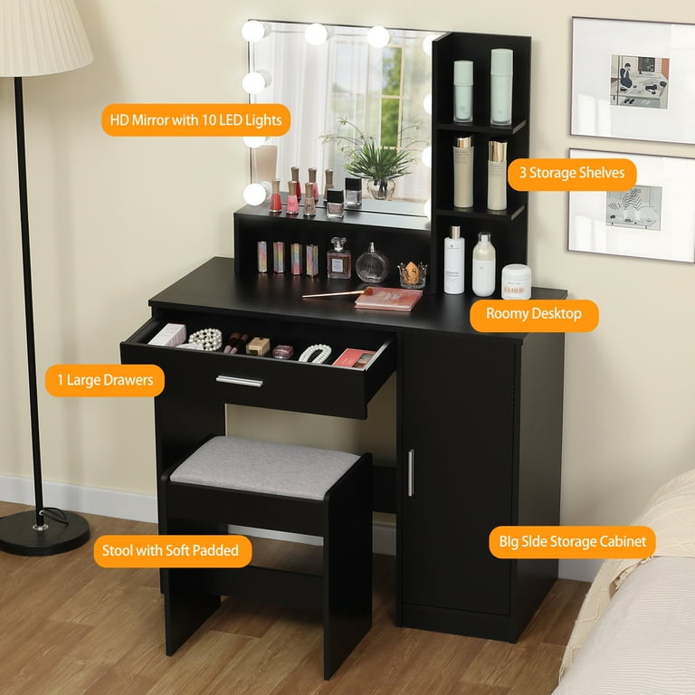【第1位獲得！】 USIKEY Storage Drawer, Large Bulbs, Light with Set Vanity パンツ
