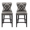 thumbnail image 1 of Heavenly Collection Grey Tufted Counter Stool, 1 of 4