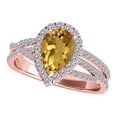 thumbnail image 1 of Mauli Jewels 2.34 Carat Diamond and Citrine Engagement Ring for Women, Pear Shaped Citrine Ring, Shared-Prong, 10K Rose White Yellow Gold, 1 of 6