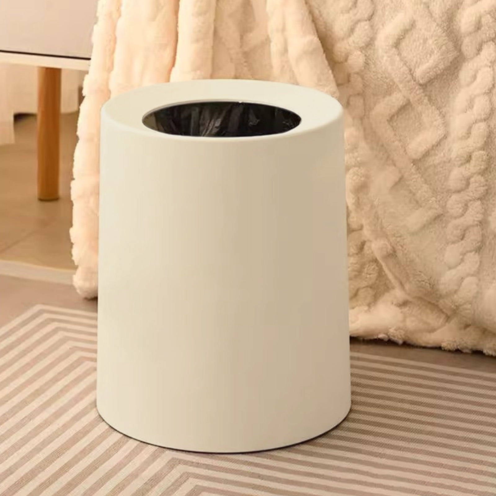 Konghyp Step Trash Can with Lid - 5 Gallon Plastic Kitchen Bathroom Waste Bin, Modern Office Home Garbage Can, Space-Saving Touch-Free Design for Living Room Bedroom