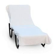 Luxury Hotel & Spa Towel Pool Chair Cover 100% Cotton, Soft Ring-Spun Cotton,Standard Size, White