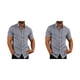 thumbnail image 1 of Sonducket Camisa de verano para hombre de viaje para banquetes, camisas de manga corta con botones y cuello vuelto, ropa de poliéster, regalo de Gris L 2piezas, 1 of 6