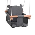 thumbnail image 2 of Secure Baby Hanging Swing Seat Chair for Toddler, Baby Swings for Infants, Secure Indoor & Outdoor Hammock Toy, Canvas Toddler Swing with Soft Backrest Cushion and PE Rope, Baby Hammock Chair (Grey), 2 of 10