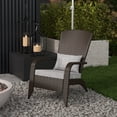 thumbnail image 2 of Outsunny Chaise Adirondack en Rotin Chaise de Foyer en Osier avec Coussin Gris, 2 of 10