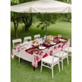 thumbnail image 3 of Outdoor Tablecloth with Umbrella Hole and Zipper, Valentine's Day Rectangle Table Cloth 60x120 Inch Waterproof Tablecloth, Red Roses Car Love Hearts Romantic Burlap Picnic Table Cover for Patio, 3 of 7