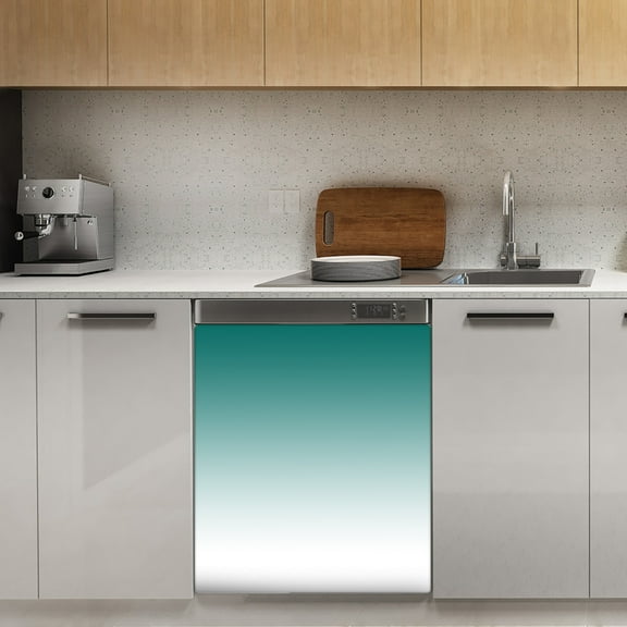 Aesthetic Water Blue and White Gradient Dishwasher Magnet Cover Decorative Sticker for Home Cabinet Kitchen 23" x26"