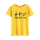 thumbnail image 1 of Camisa informal holgada de manga corta con letras negras, XXL, camiseta de verano con corazón amarillo, 1 of 5