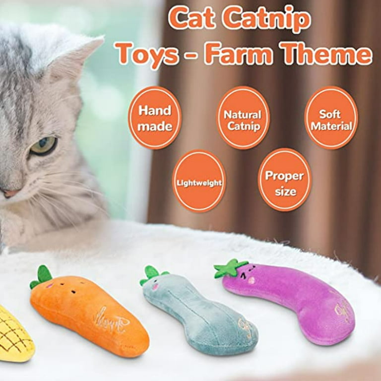 Visland Plush Donut Watermelon Catnip Toys , Indoor Boredom Relief Supplies  Cat Toys Interactive Cat Toys for Indoor Cats Kitten Toy Cat Chew Toy