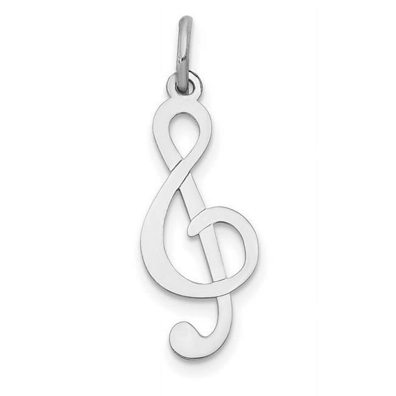 Finest Gold 14K White Gold Polished Treble Clef Charm